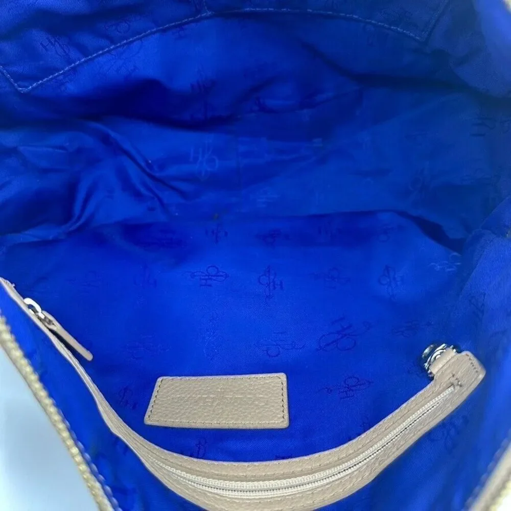 Cole Haan Hobo Shoulder Bag Women's Sandstone Tan Zip Pockets‎ Top Zip Logo